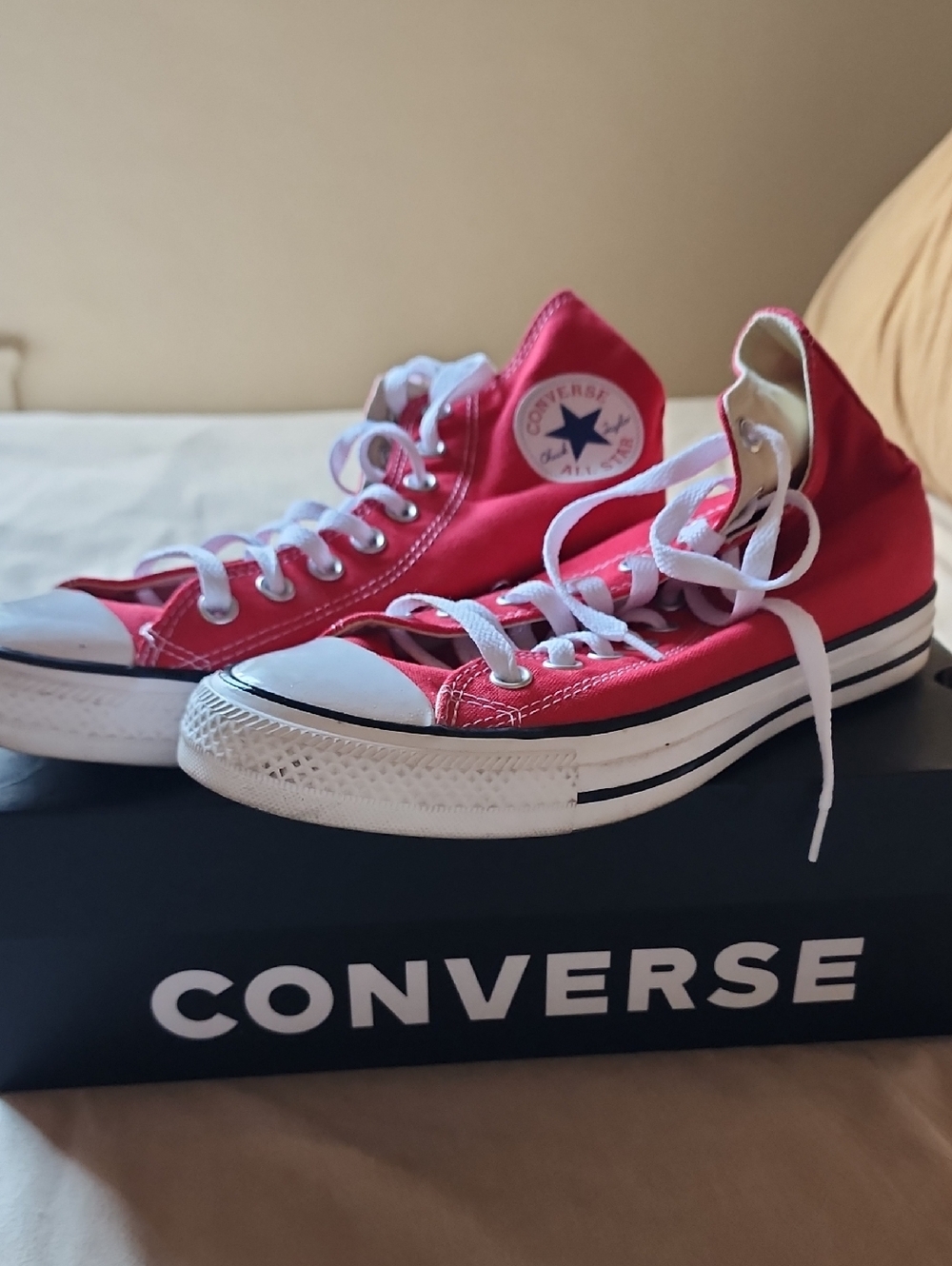 Converse Red High Top Sneakers with White Accents
